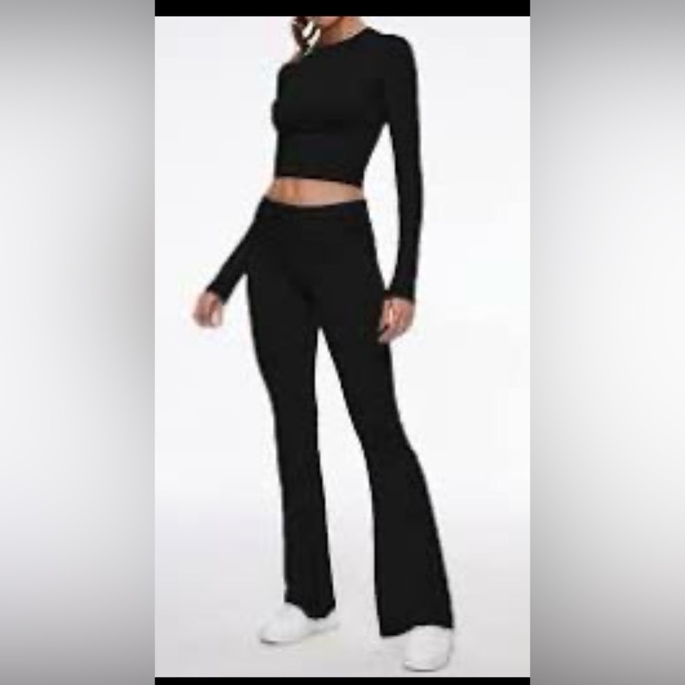 High-Waist Black Flare Pants for Women